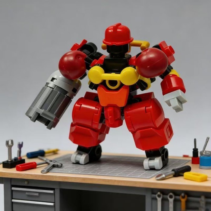 Tương thích với LEGO MOC khối xây dựng Mecha Knight bộ xương ngoài robot bộ binh giáo dục lắp ráp đ