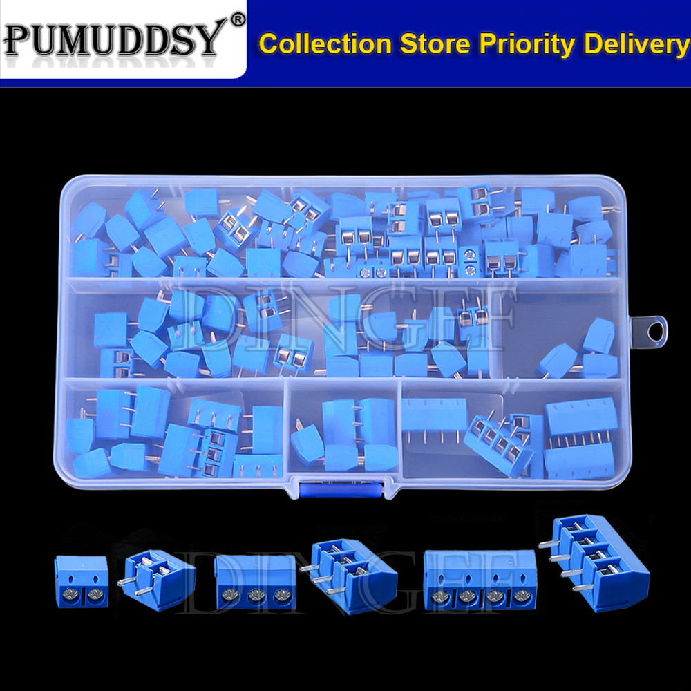 100 Chiếc PCB Vít Thiết Bị Đầu Cuối Khối Kết Nối KF301 Pitch 5.0MM 2P 3P 4P Bộ Có Thể Xẻng KF301-2 X