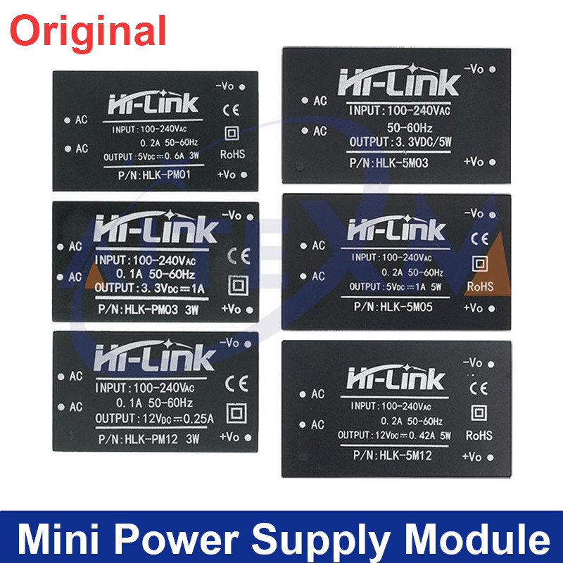 Mô-đun cấp nguồn Mini HLK-PM01 HLK-PM03 HLK-PM12 AC-DC 220V đến 5V / 3.3V / 12V 5W HLK-5M05 Công tắc