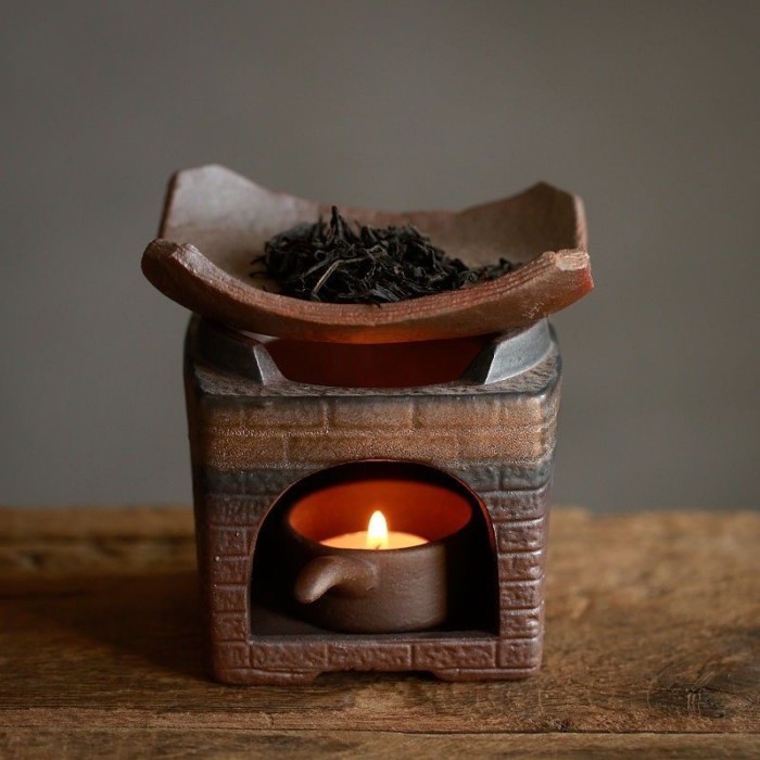 Retro Hojicha Bếp Hojicha Ware Hộ Gia Đình Nhỏ Đồ Đá Nâng Trà Hương Thơm Khuấy-Frying Tea Ware Bếp N