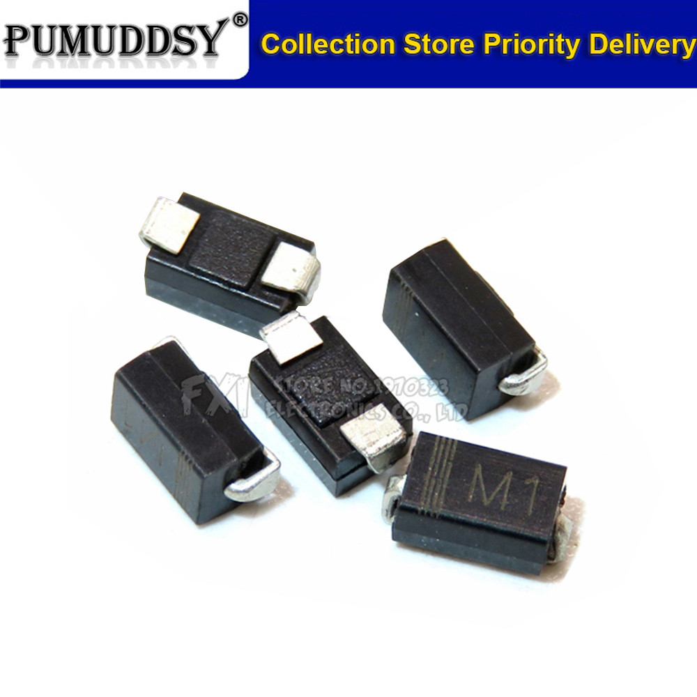 100 CÁI IN4001 SMA M1 DIODE 1N4001 SMD 1A 50V Bộ chỉnh lưu Diode Mới nguyên bản