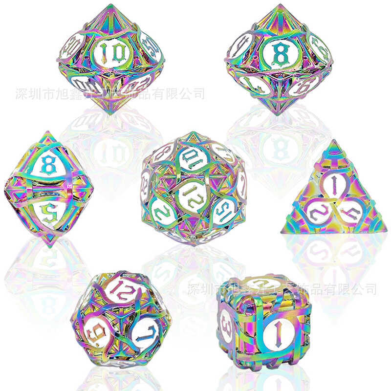 Metal Solid Dice D20 Cthulhu Running Group DND Nhiều Mặt Màu Kỹ Thuật Số COC Dungeon Và Dragon Board