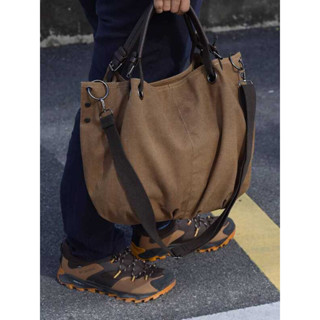 Túi Đeo Vai Vải Thường Ngày Nam Mỹ Retro Dung Tích Lớn Di Động Túi Túi Màu Nâu Bánh Bao Túi Tote