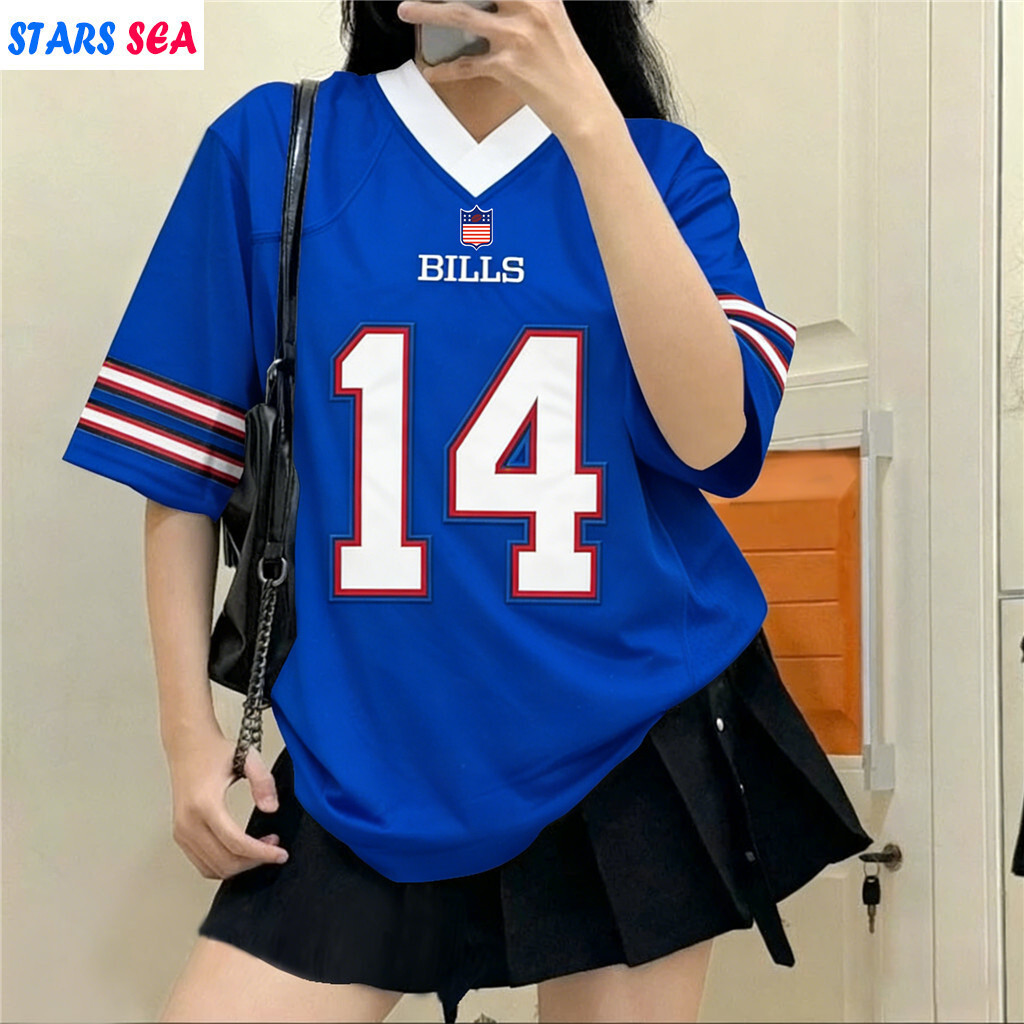 NFL Rugby Jersey bóng đá Mỹ, Earrings retro hip-hop và áo thể thao thời trang nam nữ