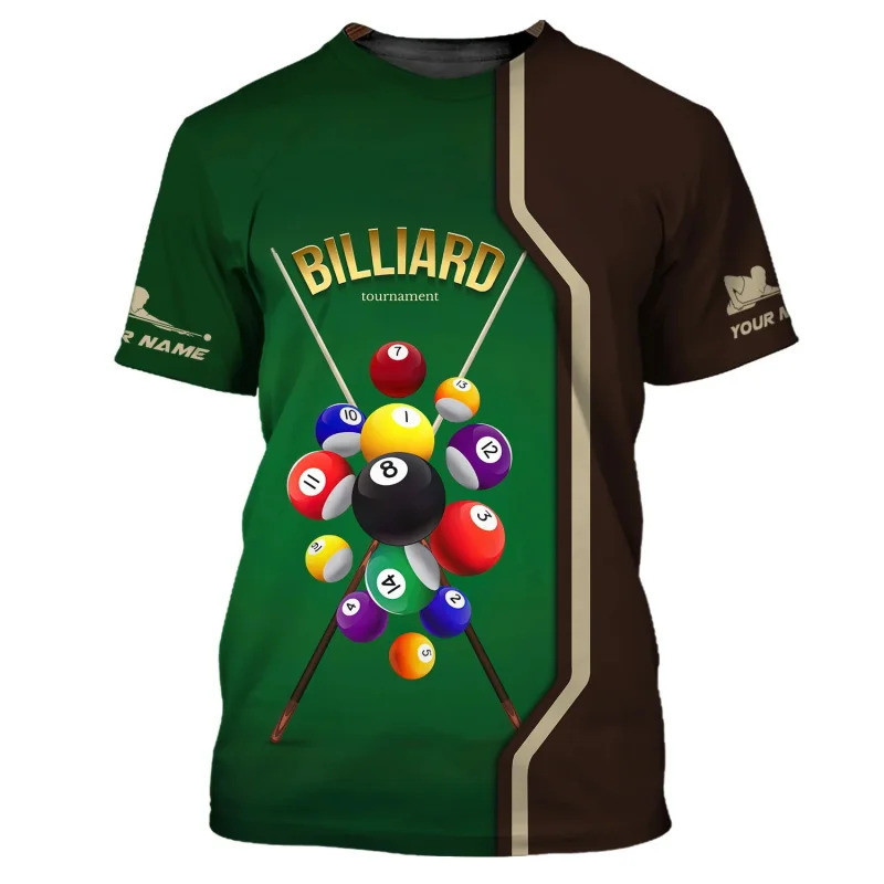 Tên Áo Thun Billiards Nam Jersey Tay Ngắn In Hình 3D Mới