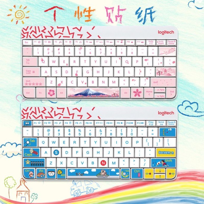 ((Miếng dán bàn phím) Phim hoạt hình nút nano Logitech MK240 MK245 Máy tính dễ thương