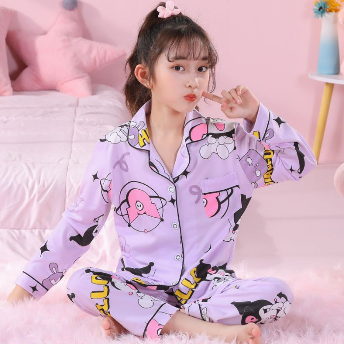 2026 New Year Collection Eid Mubarak Outfit Hypoallergenic Kids Long Sleeve Loungewear Girl's Lapel 