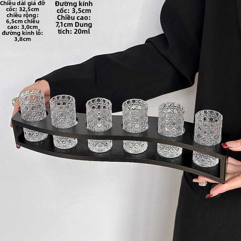 Giá đỡ rượu vang trắng họa tiết đá quý dày nổi, bộ shot, shot Wildgerm, Schnaps B52, ly cocktail