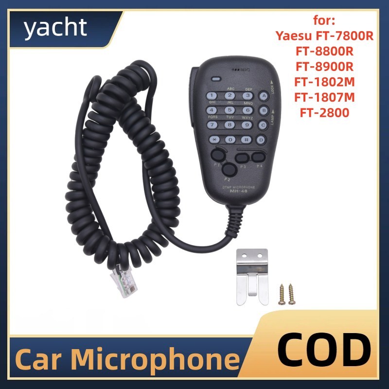Cho YAESU MH-48 Micro Di Động Xe Radio Mic 6 Pin DTMF Micro Loa Đài Phát Thanh Di Động Cho FT-8800R 