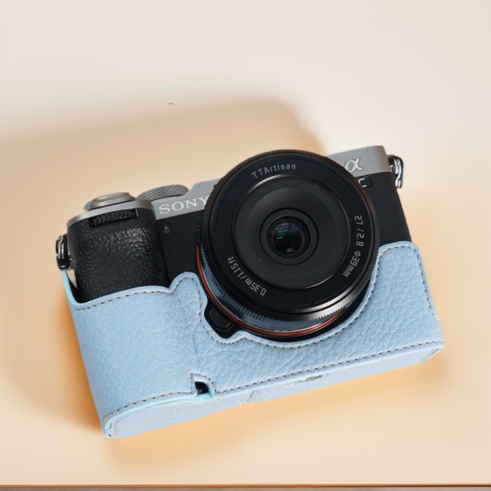 Hàng có sẵn|· · · Túi đựng máy ảnh Sony A7M4 a7c2 Vỏ bảo vệ a7r5 Half Case Base A7CR Leather Case a6