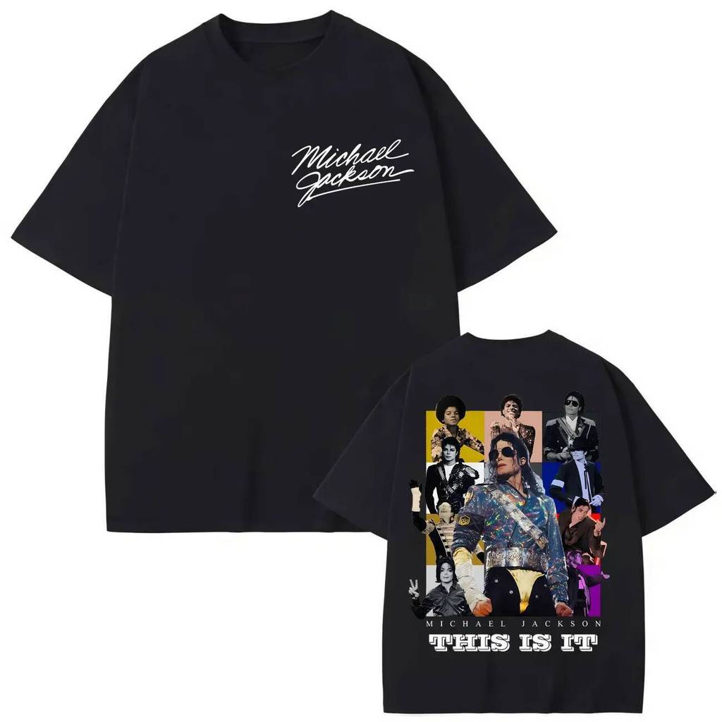 Cổ Điển Michael Jackson Áo Thun Nữ, Hoạ Tiết Vintage Rock, Vải Cotton