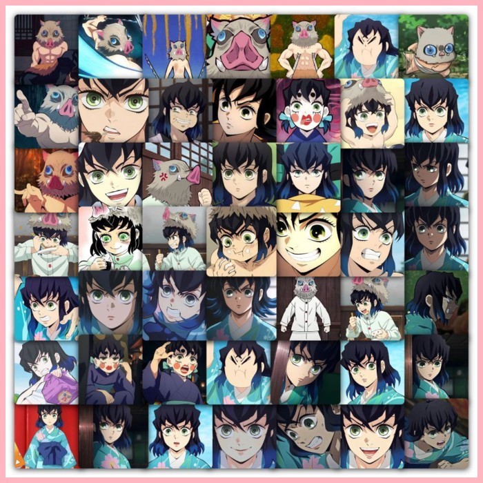 [GUYN] Sticker Demon Slayer (59 tờ) Hashibira Inosuke Miệng Flat Inosuke Sticker Pig Demon Slayer An