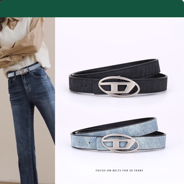 Diesel Retro Nữ Mới Đa Năng Trang Trí Nam Nữ Ins Thắt Lưng Denim, Thắt Lưng