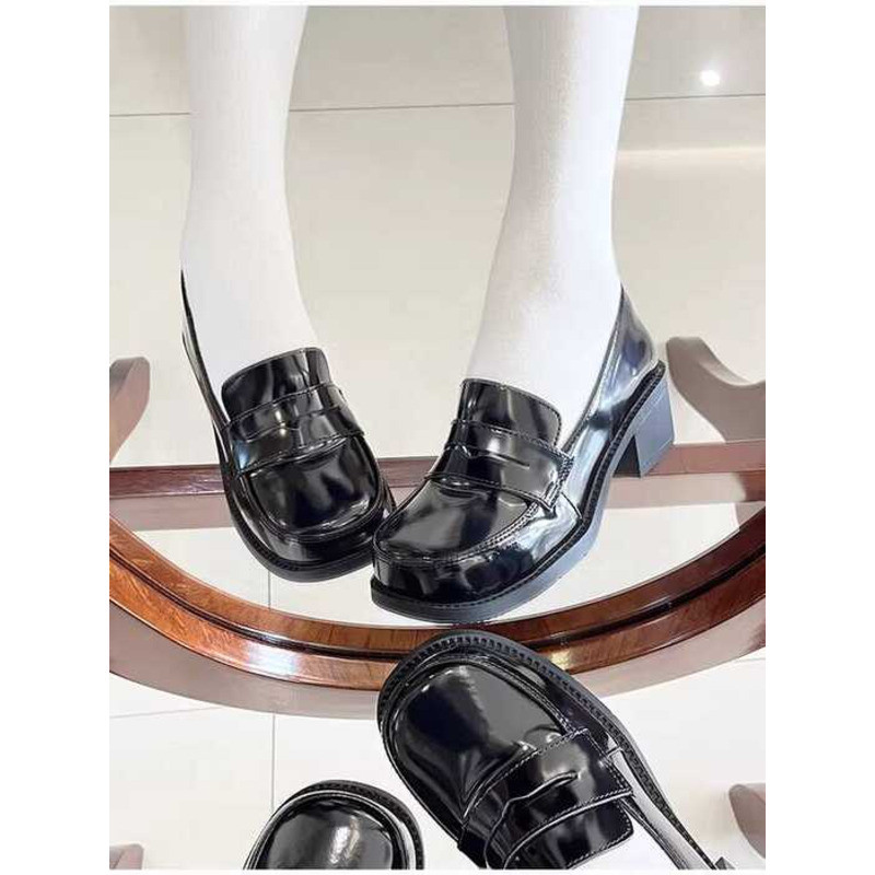 Yoshikawa Kuma Chính Hãng Chính Hãng jk Trường Cung Cấp Đồng Nhất Giày Trung Bình Thấp Gót Preppy Ph