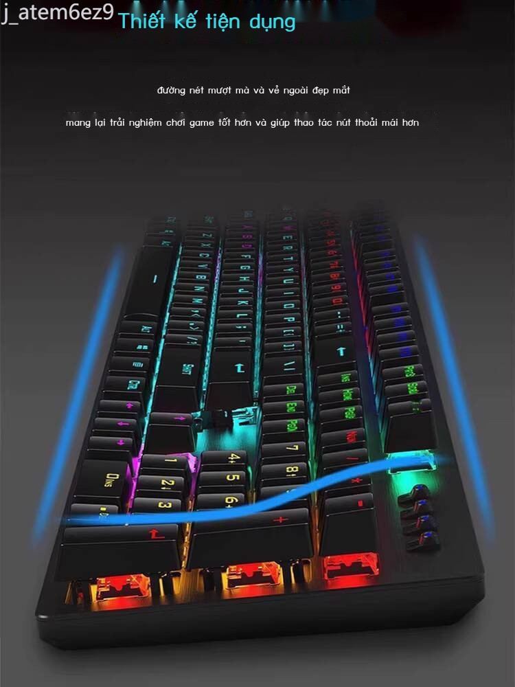 (Giá Hủy Diệt) Bộ bàn cơ và chuột HP GK100F 104 phím có dây, đèn hỗn hợp đỏ xanh, lập trình macro t