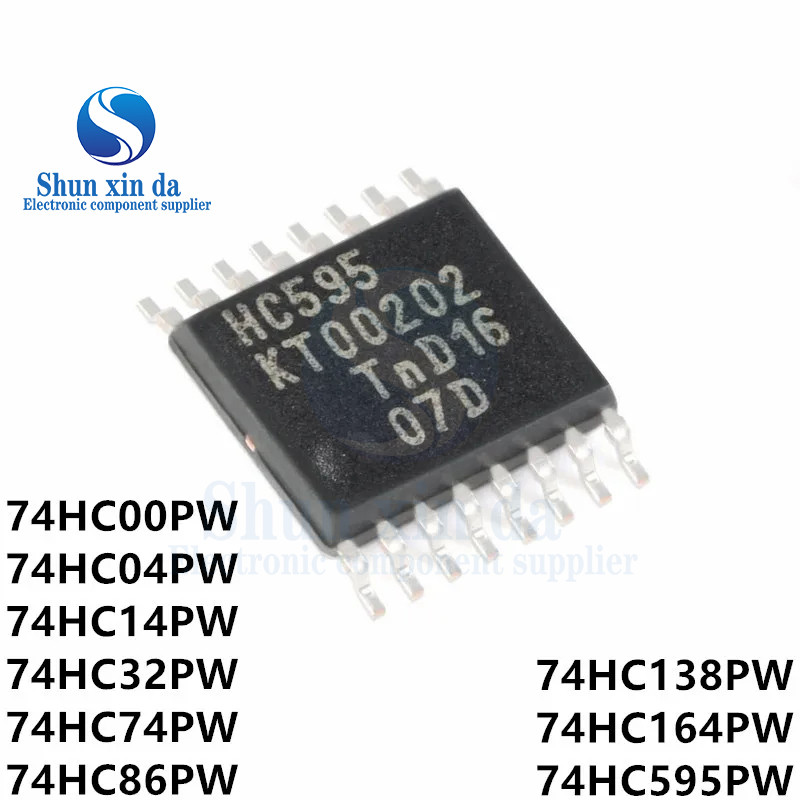 10 Chiếc HC595 74HC595 SN74HC595PWR TSSOP-16 8-bit Chuyển Số Đăng Ký Chip IC