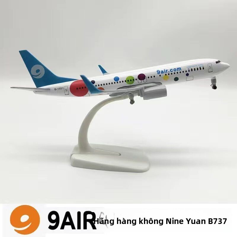 Mô máy bay chở khách Boeing 737 có bánh xe và đèn, mô hình lắp ráp 737-800 cho hàng không dân dụng.
