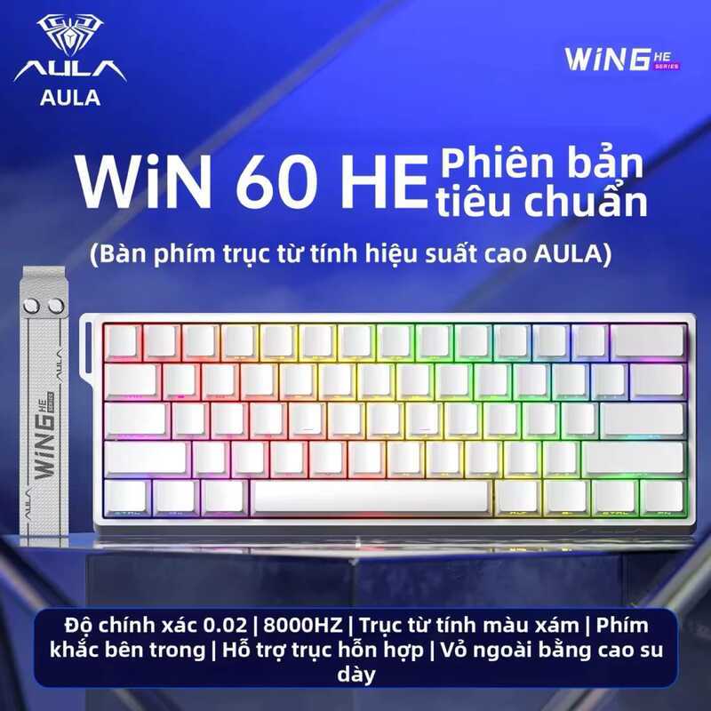 Bàn phím cơ AULA Win60He/60He Pro/ Max, switch từ, kết nối có dây, hàng chính hãng mới 100% - BH12