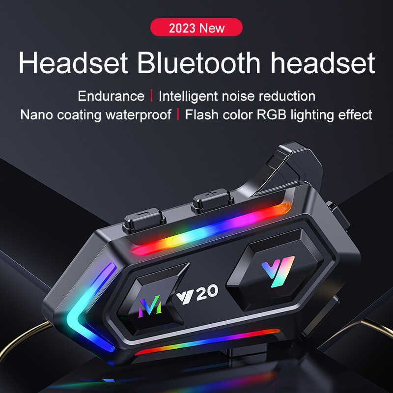 Y20 Mũ bảo hiểm độc quyền Tai nghe Bluetooth chống nước Chống bụi RGB Đèn đầy màu sắc Loa siêu trầm 