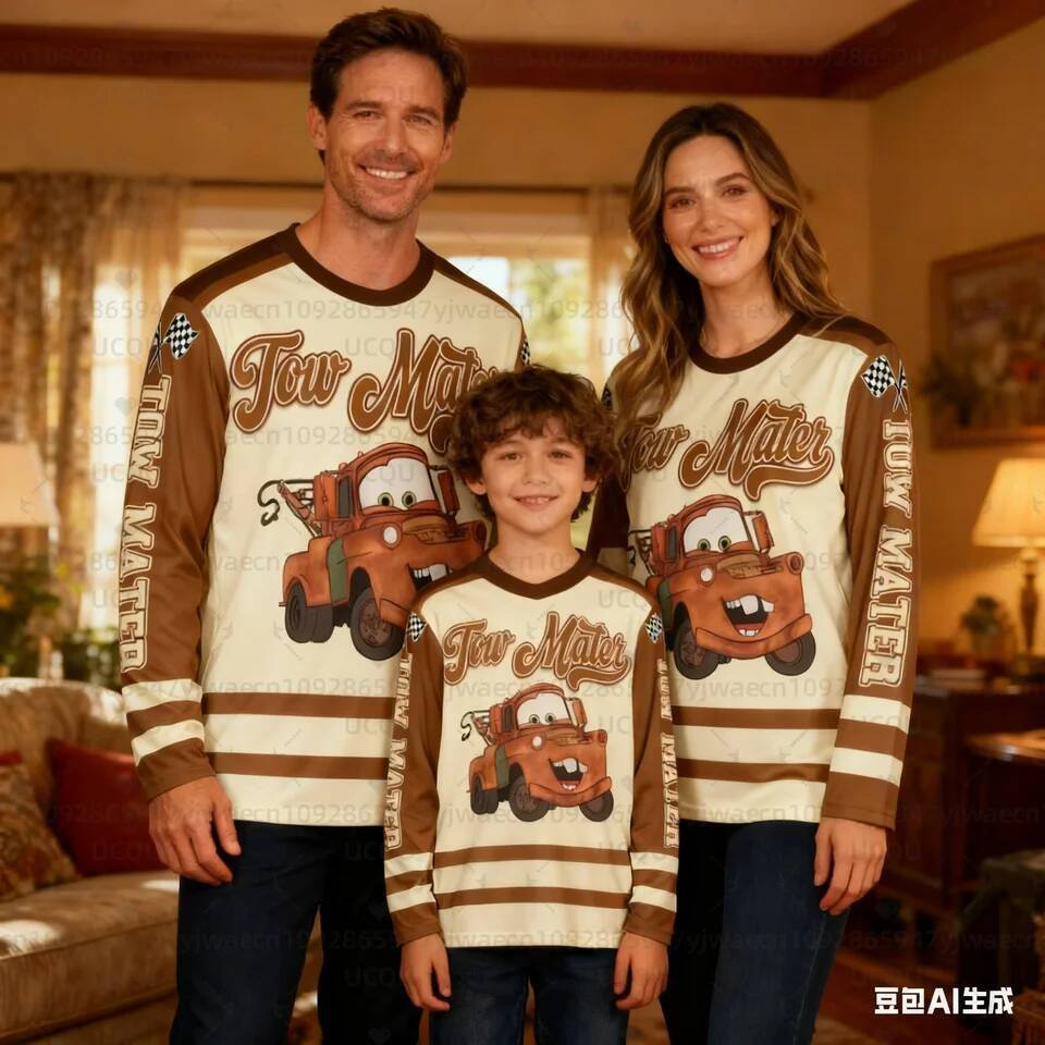 Áo hoodie Lightning McQueen The Cars - Phù hợp cho cả gia đình, mềm mịn, thoáng mát