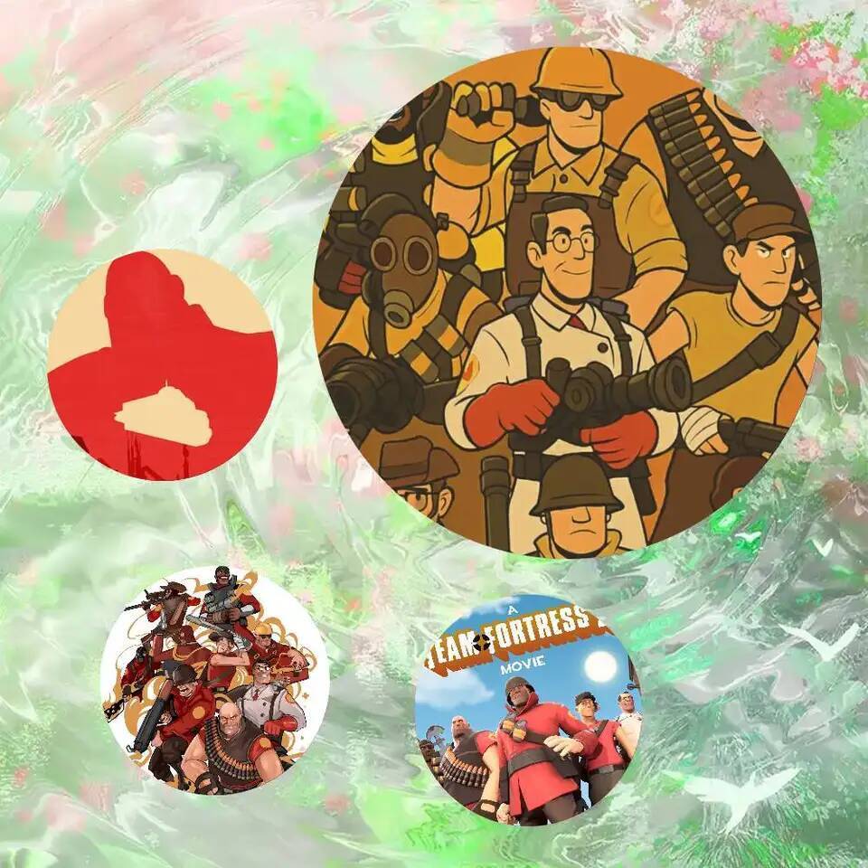 Trâm Cài Huy Hiệu Tròn Phong Cách Hoạt Hình Team Fortress 2 - Décor Ba Lô