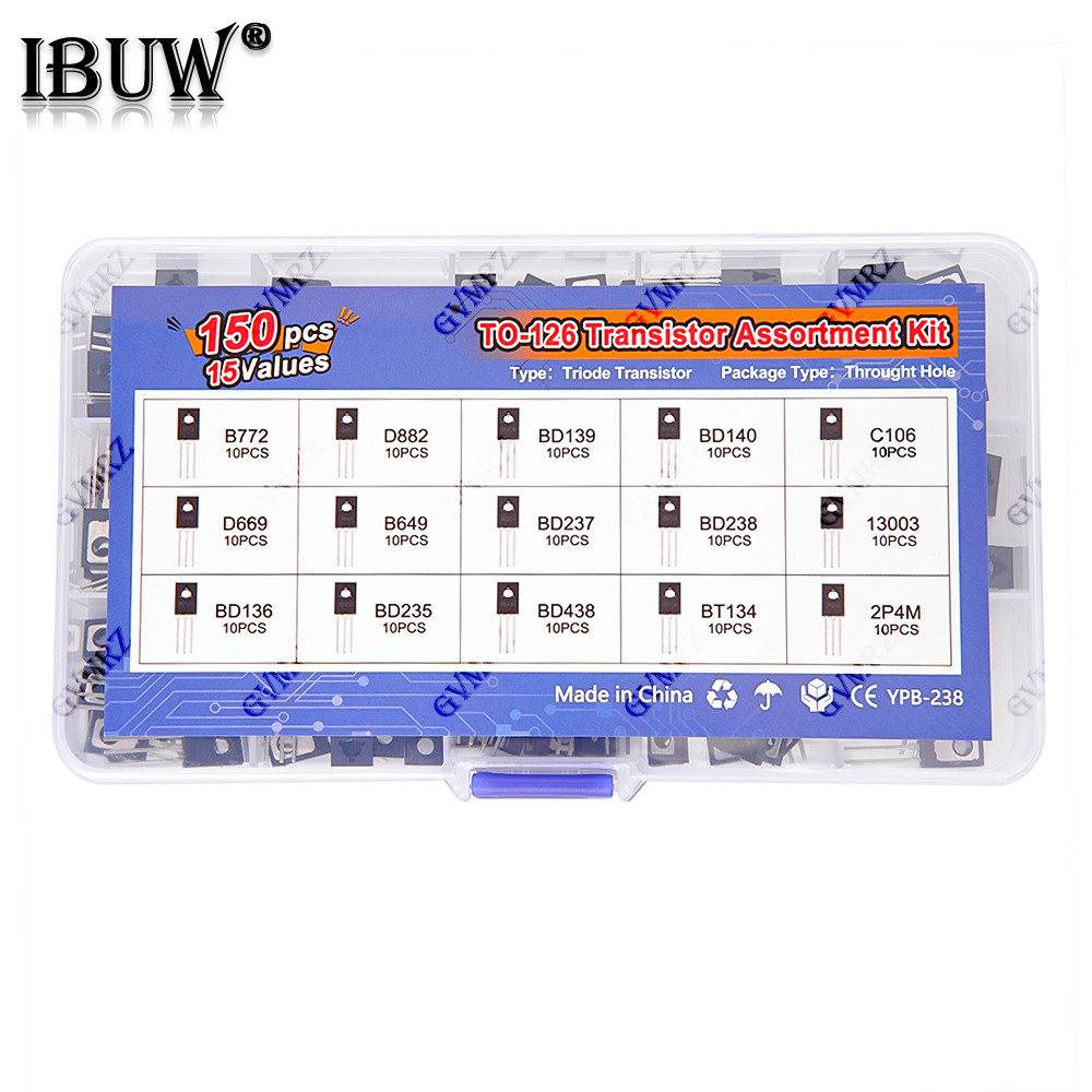 150 CHIẾC TO-126 Transistor Assortment Kit Pack B772 D882 BD139 BD140 C106 D669 B649 D237 D238 13003