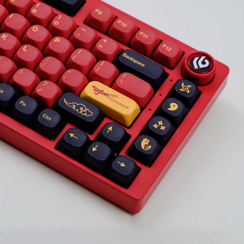 Red Samurai Keycap GMK Tùy chỉnh MOA / KOA PBT thăng hoa cao Keycap 131 phím Bàn phím cơ Keycap