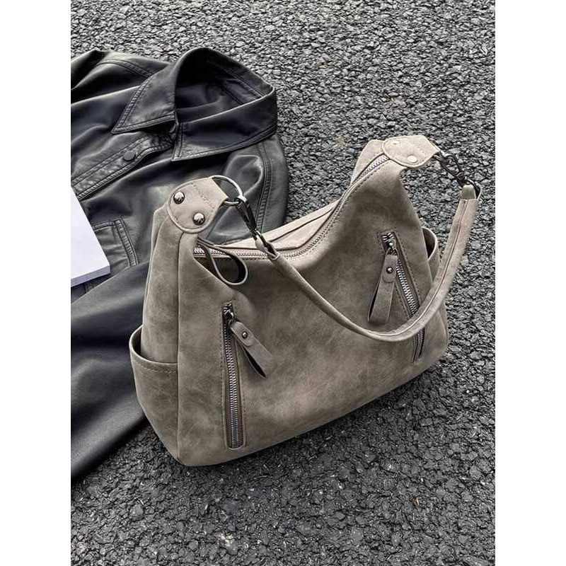 Túi Dung Tích Lớn Nữ 2023 Túi Messenger Kết Cấu Lớp Niche Sinh Viên Đại Học Túi Đeo Vai Đi Lại Túi Tote