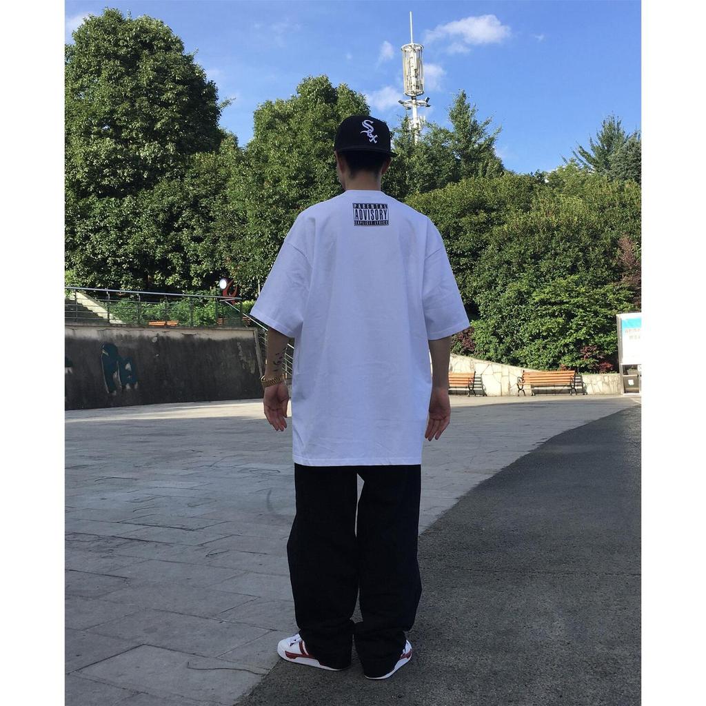 Áo Thun Cổ Nhỏ Oldschool Hip-Hop Oversized Cho Nam, Made in USA, Cotton Chất Lượng Cao