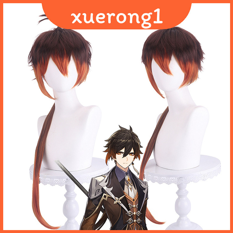 Impact Zhongli Genshin Cosplay Tóc Giả Cho Tiệc Halloween Carnival