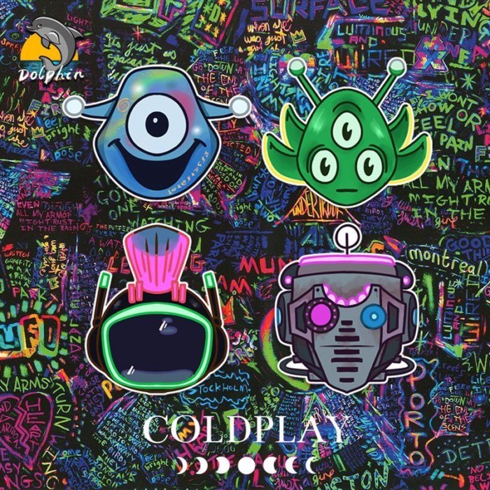 Coldplay Coldplay Logo Rock Phản Quang Xe Hơi Miếng Dán Điện Xe Máy Thân Cửa Sổ Phía Sau Kính Trang 