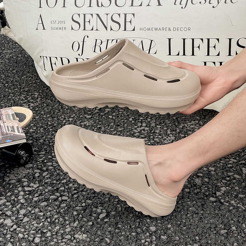 Giày Đầu Bếp Sawtooth Nam Đế Dày Tăng Chiều Cao Giày Bên Ngoài Dép Thoáng Khí Chống Trơn Trượt OZWAV