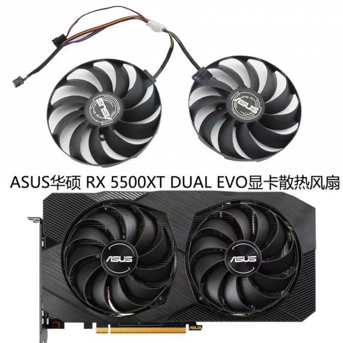 Quạt làm mát Card đồ họa ASUS / ASUS DUAL RX 5500XT EVO OC hoàn toàn mới T129215SU