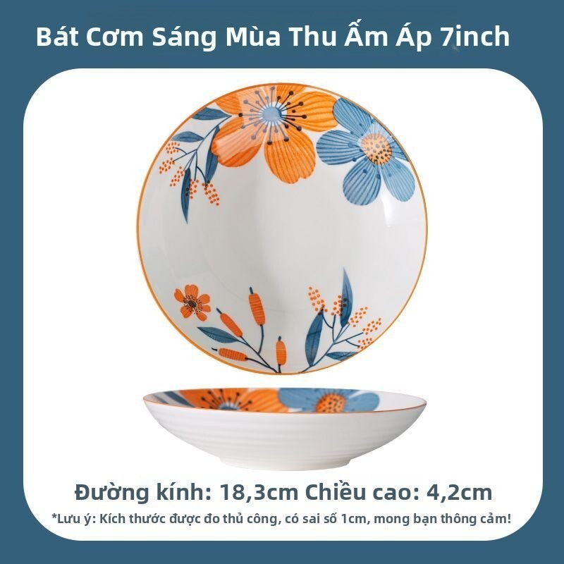 Bộ đồ ăn gốm sứ tráng men Jutu Warm Morning Glow 16 món, gồm cơm, đĩa, bộ bát và đĩa gia dụng