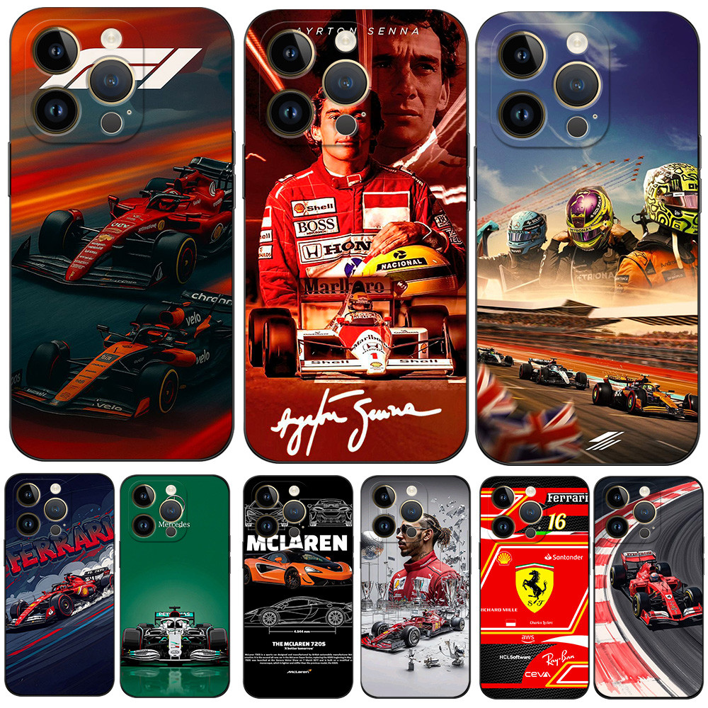 Dành Cho iPhone 15 Pro Dành Cho iPhone 15 Pro Max Ốp lưng Silicon Mềm Bảo Vệ Đen Tpu Case F1 Đội Ayr