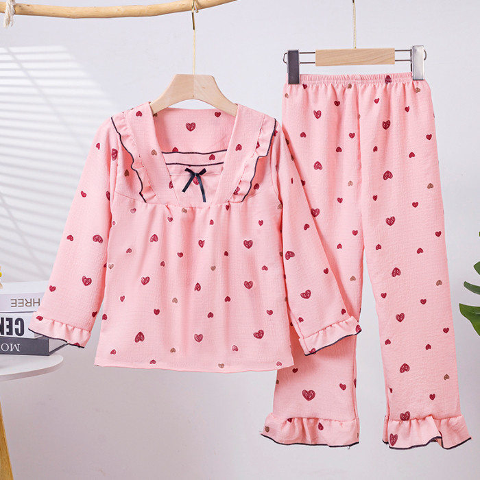 2026 New Year Collection Flash Sale Baby Clothes Girl's Long Sleeve Square Collar Kuromi Nightdress 