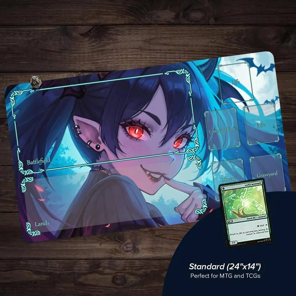 Playful phù thủy thiết kế họa tiết MTG Playmat Magic Card Battle Mat Chống trượt Stitched Edge tapet