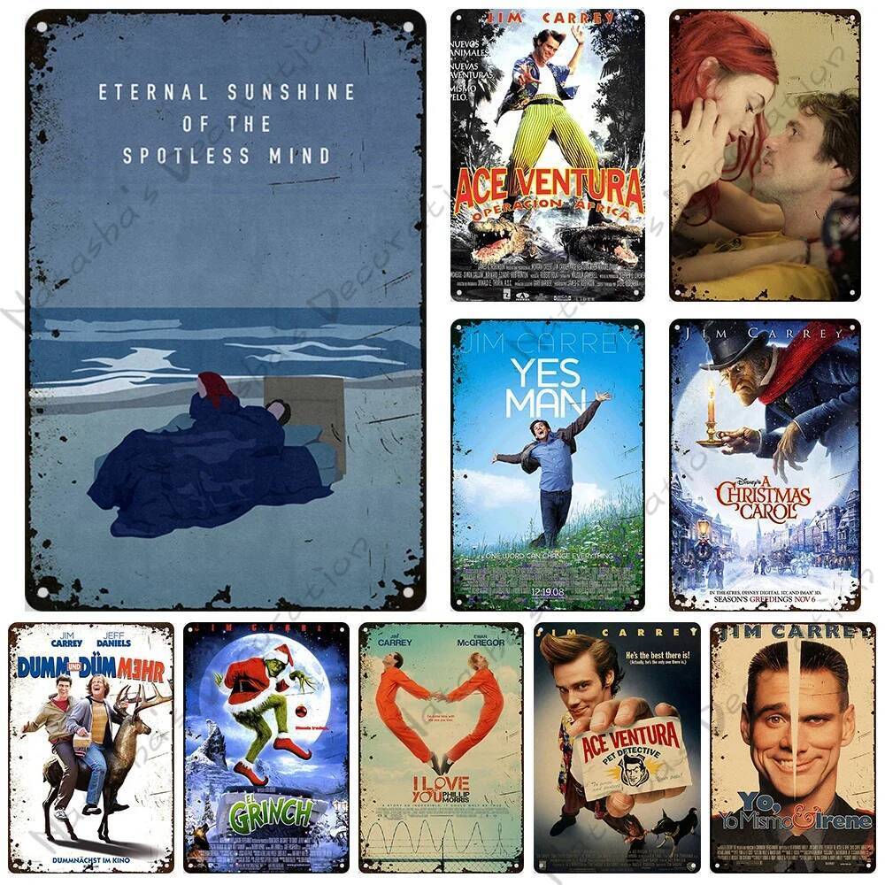 Jim Carrey Poster Phim Kim Loại Áp Phích Mộc Mạc Kim Loại Dấu Hiệu Trang Trí Tấm Kim Loại Mảng Bám T