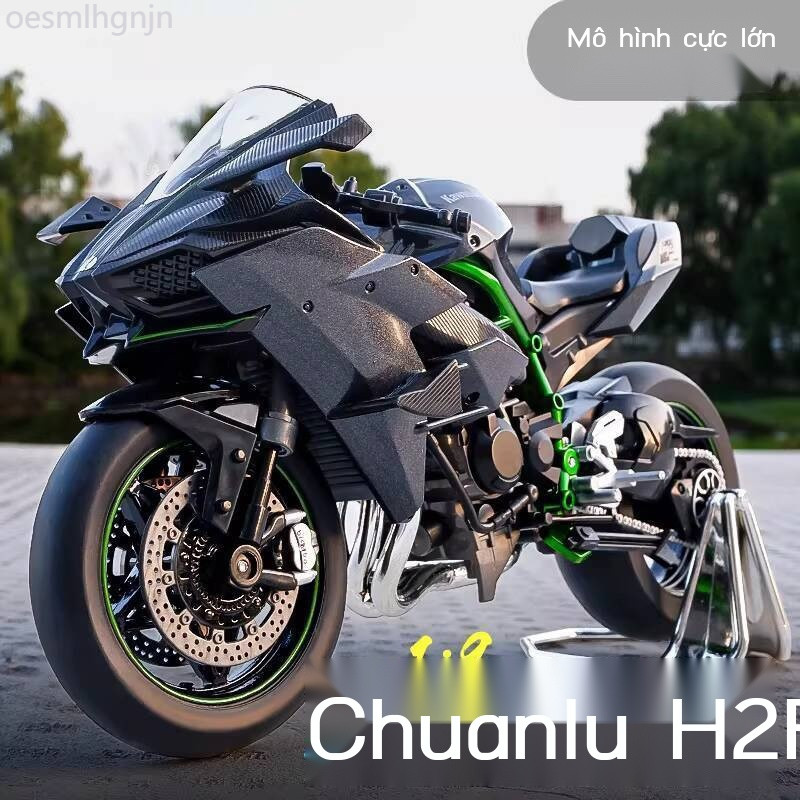 (Mới về) Mô hình xe máy Kawasaki Ninja H2R lớn Huayi tỷ lệ 1:9, đồ chơi mô phỏng thực tế cho bé tra