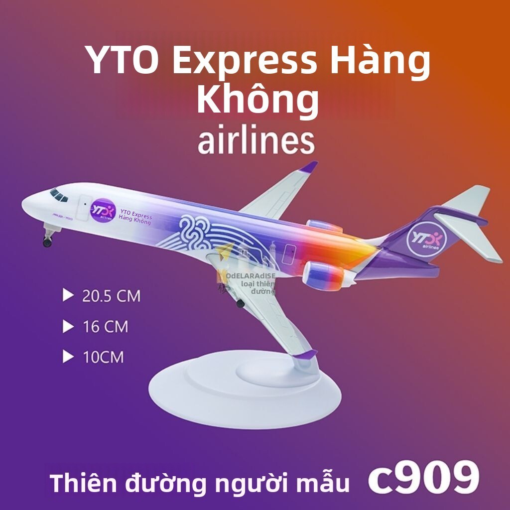 Mô hình máy bay chở khách YTO East China Airline C909 SF Express bằng hợp kim, mô phỏng chân thực, c