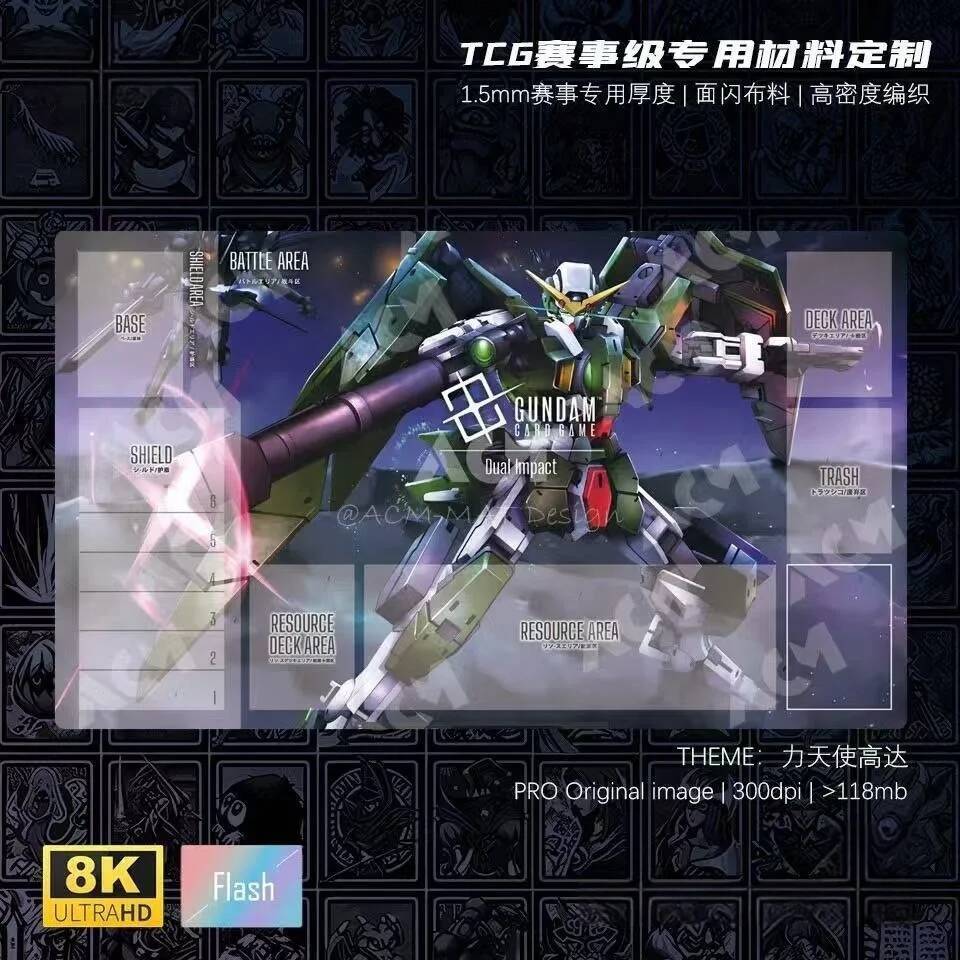 600x350x1.5mm Gundam Dynames GCG 00 Bộ Thẻ Giao Dịch Trò Chơi Playmat Anime Hoạt Hình ST107 Tấm Cao 
