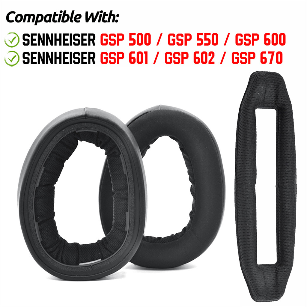 Dành Cho Sennheiser GSP 670 602 601 600 550 500 Tai Nghe Earpads Headband Đệm Bọt Biển Tai Nghe Earm