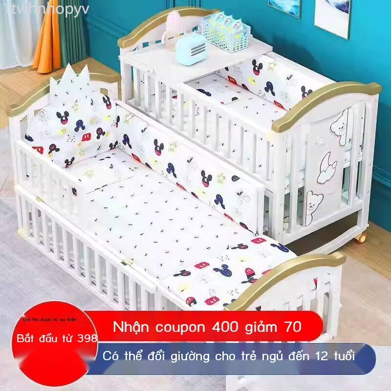 [ Siêu Tiết kiệm] Giường Bevita bằng gỗ chắc chắn, phong cách châu Âu, di động, đa chức năng sơ sin