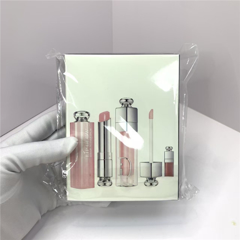 Bắn thật❤ Bộ ba mảnh chăm sóc môi Dijia bán chạy nhất Lip Glaze Nâng cao Son bóng 6ml Gói trang trọn