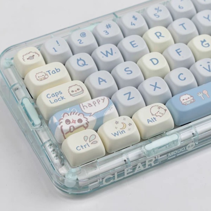 Little Meow MOA Chiều Cao Keycap MAC Dễ Thương Meow Cube Thăng Hoa Ningzhi Thích Ứng Đến 68 75 98 10