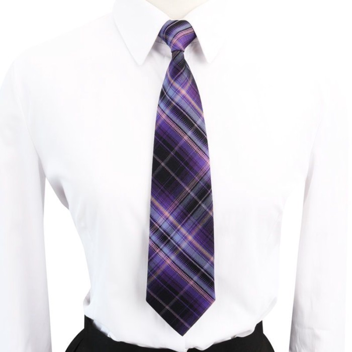 Áo sơ mi nữ JK phong cách preppy kẻ sọc tím đen dành cho sinh viên