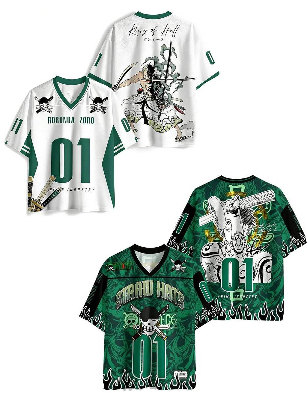 Và Áo thun Zoro One Piece dành cho trẻ em, Quạt Anime in 3D phong cách ba thanh kiếm phải có, Quần s