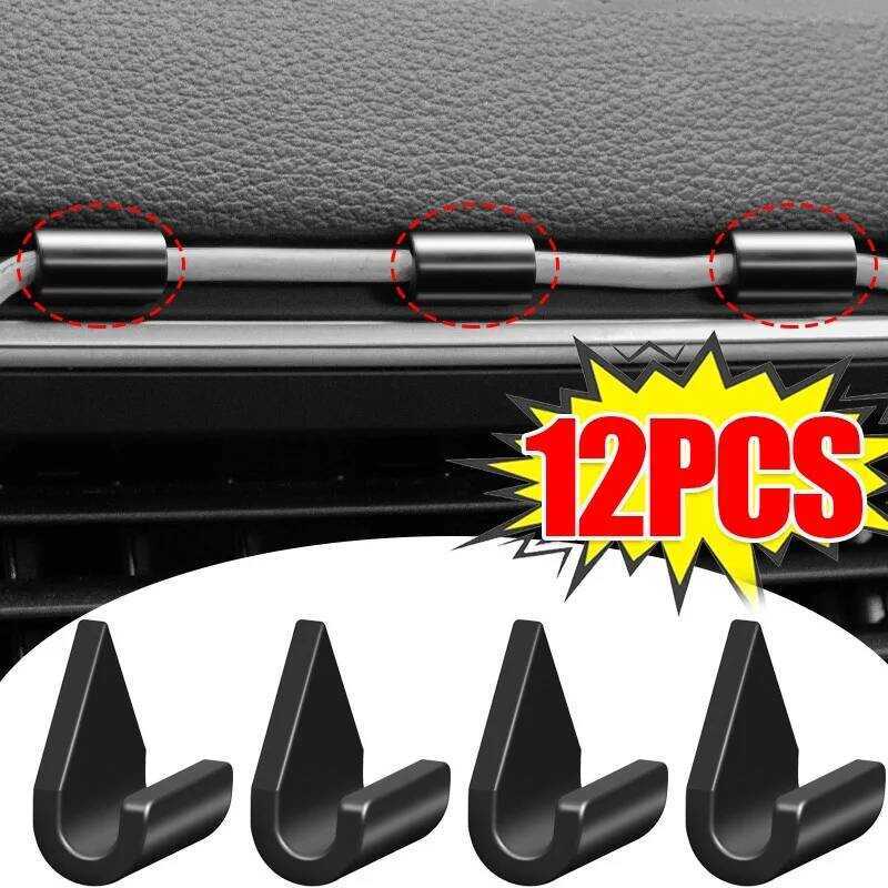 6 / 12 Chiếc Quản Lý Cáp Ô Tô Kẹp Mini Tự Dính Dây Giá Đỡ Cho Dòng USB GPS Dashcam Người Tổ Chức Phụ