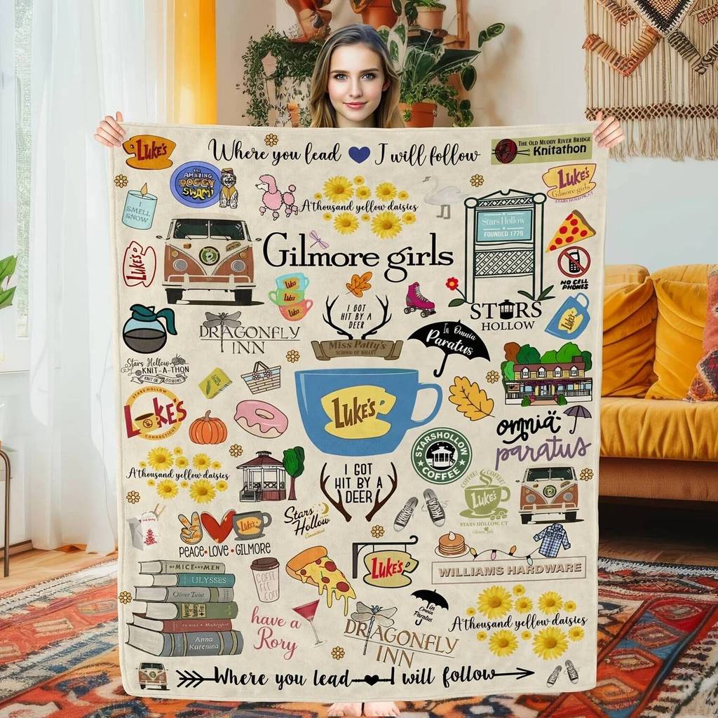 1 Chăn Ném Flannel Theo Chủ Đề Gilmore Girls TV Show - Lông Cừu Siêu Mềm, Giường Sofa Tất Cả Các Mùa