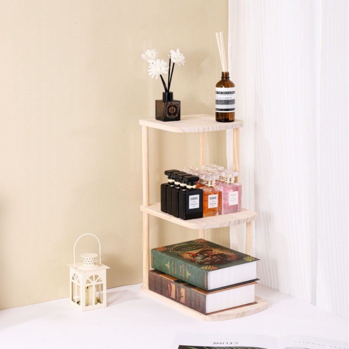 Góc Kệ Góc Tất Cả Gỗ Chắc Chắn Bàn Học Kệ Nhà Bếp Gia Đình Mặt Bàn Gia Vị Kệ Hai Lớp